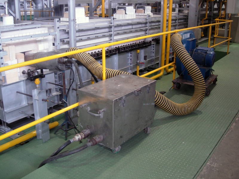 glass furnace heatup operation in manufacturing facility