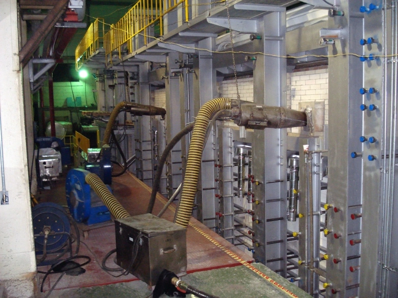 portable combustion equipment for glass furnace heatup